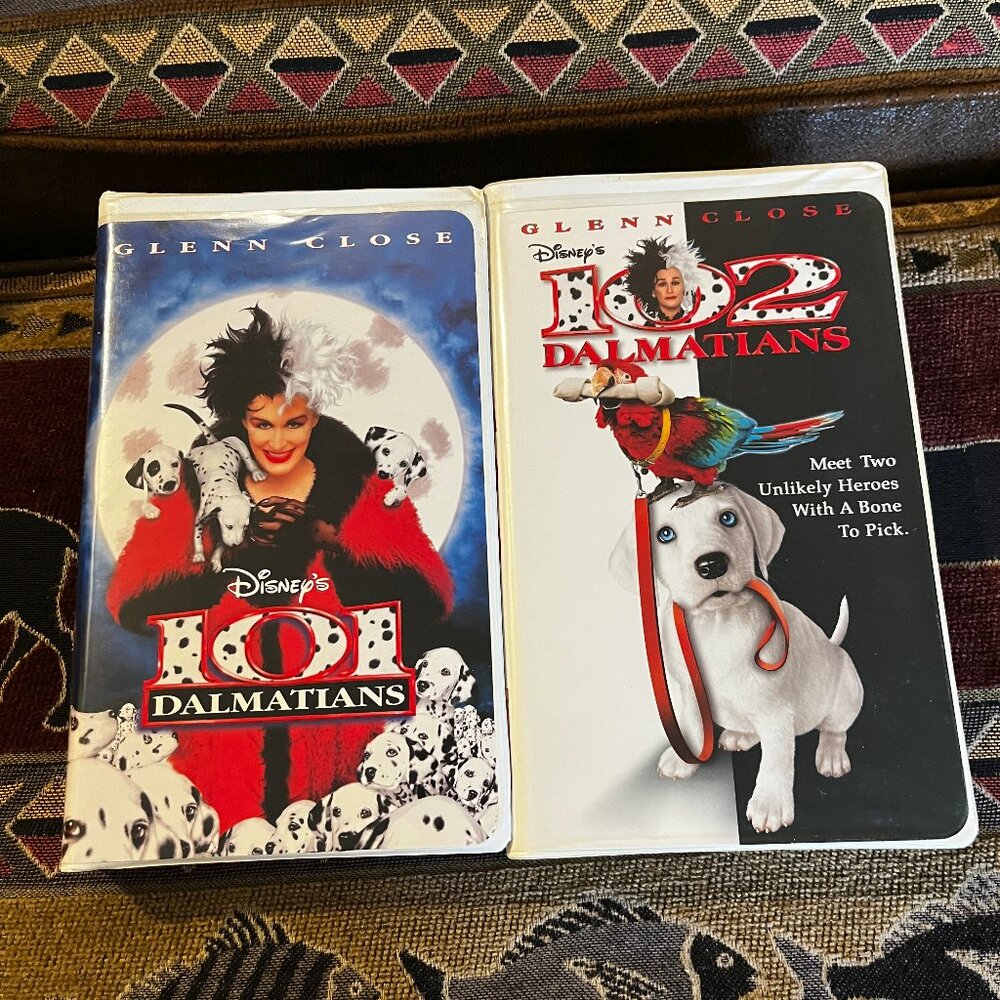 Lot of 2 Disney VHS tapes, 101 & 102 Dalmatians Live Action